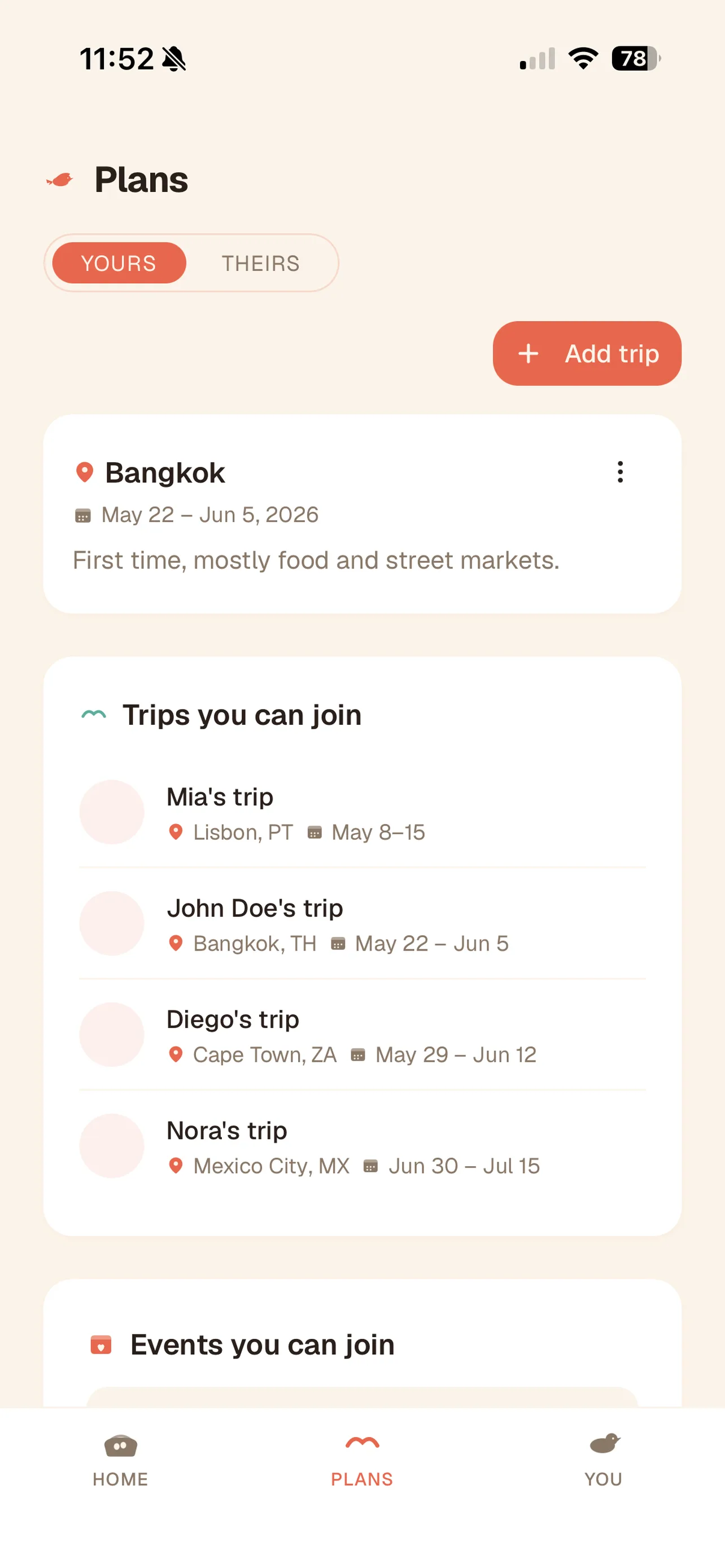 Trip detail